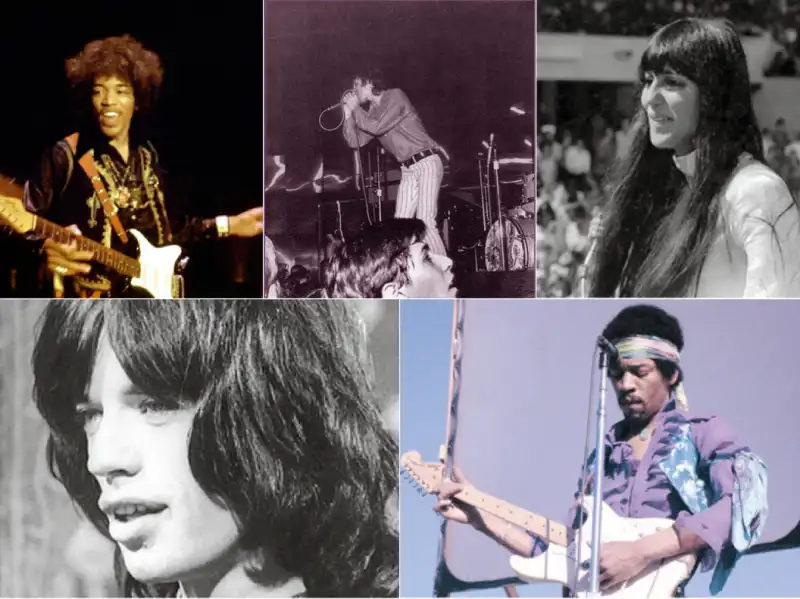 JIMI HENDRIX JIM MORRISON MICK JAGGER 