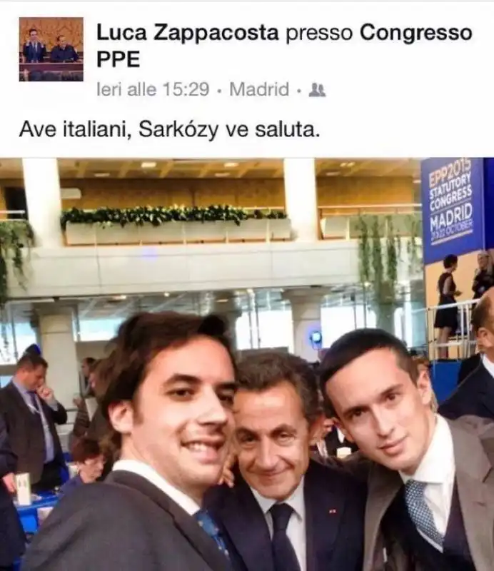 LUCA ZAPPACOSTA E IL SELFIE CON SARKOZY