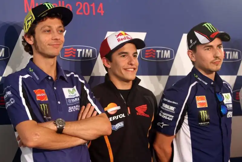 VALENTINO ROSSI - MARC MARQUEZ - JORGE LORENZO