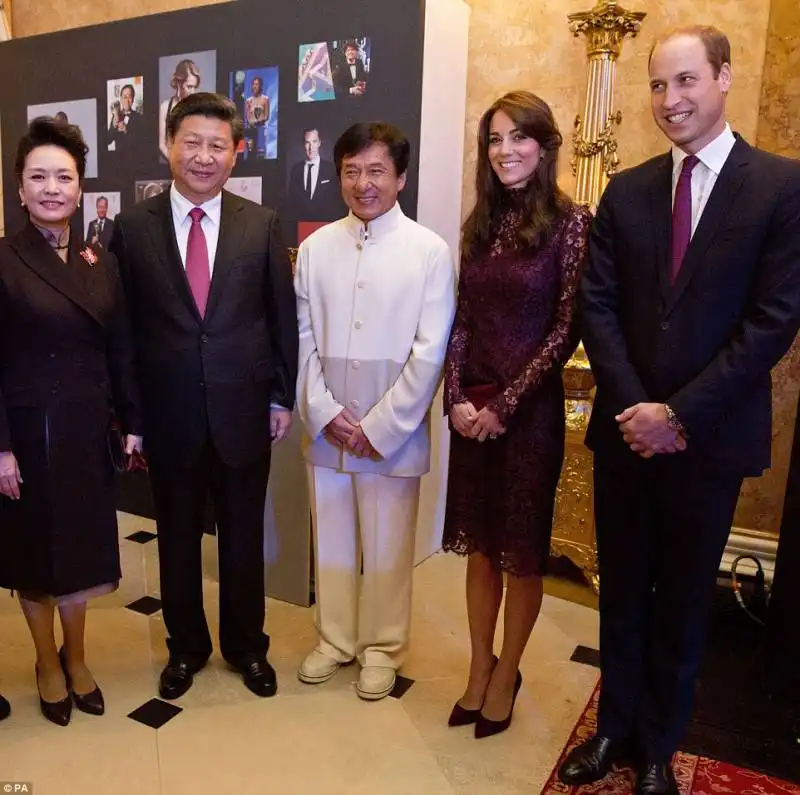 xi jinping con jackie chan kate middleton e il principe william