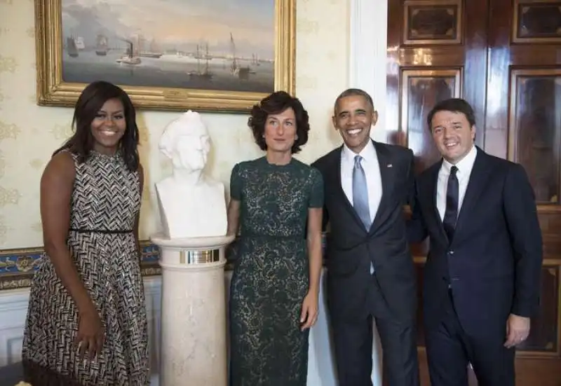 michelle obama   agnese landini   barack obama   matteo renzi 