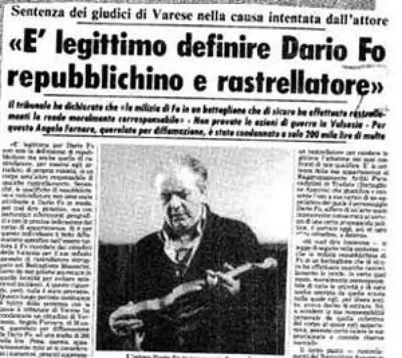 SENTENZA SU DARIO FO