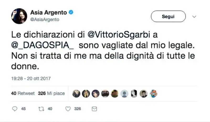 asia argento contro sgarbi 