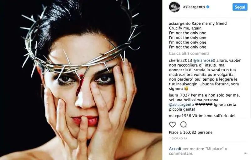 ASIA ARGENTO INSTAGRAM RAPE ME