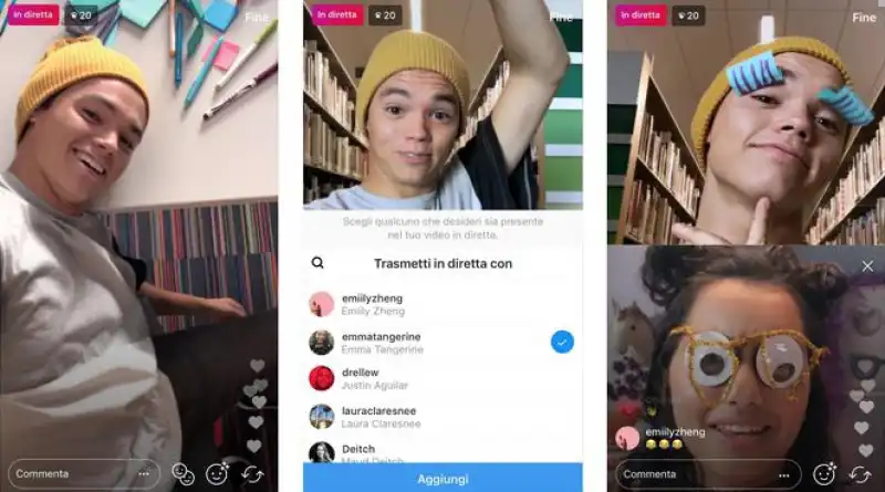 DIRETTA INSTAGRAM SPLIT SCREEN