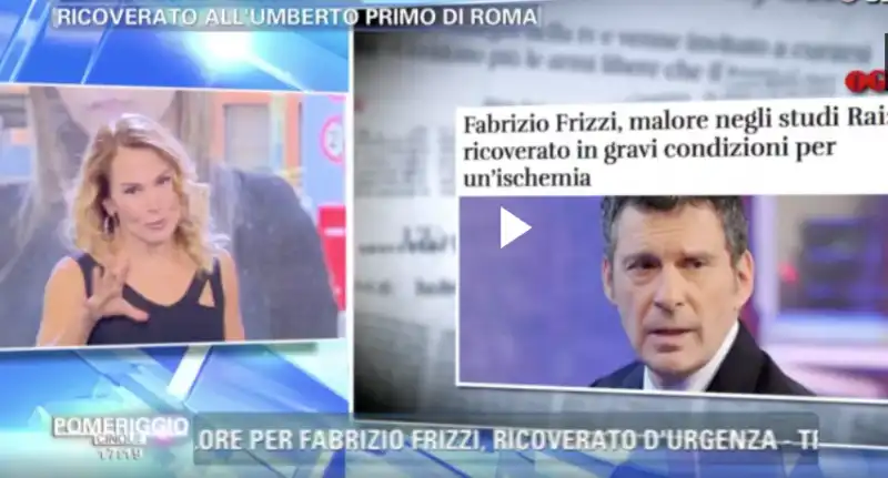 FABRIZIO FRIZZI DIRETTA POMERIGGIO 5 DALL OSPEDALE