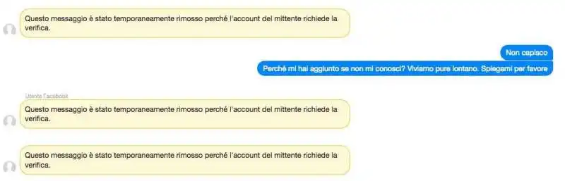 lo screenshot della conversazione con la ricattatrice