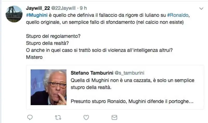 i tweet contro mughini per le parole su stupro e rapporto non consenziente  12