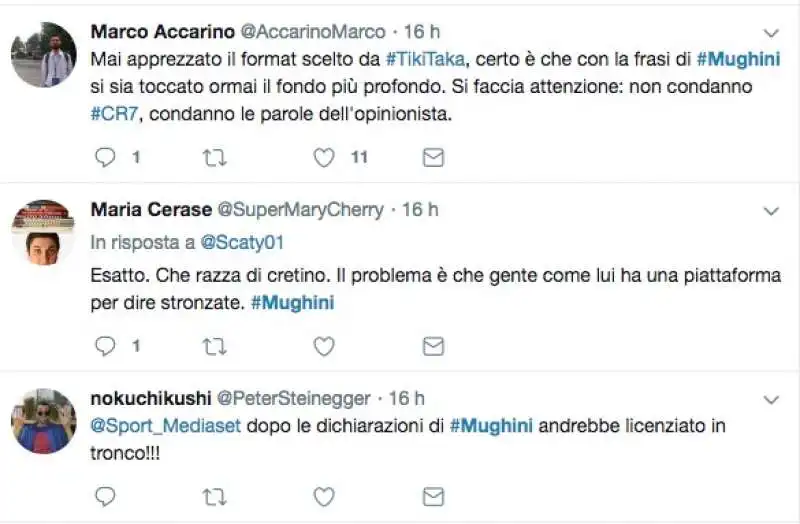 i tweet contro mughini per le parole su stupro e rapporto non consenziente  23