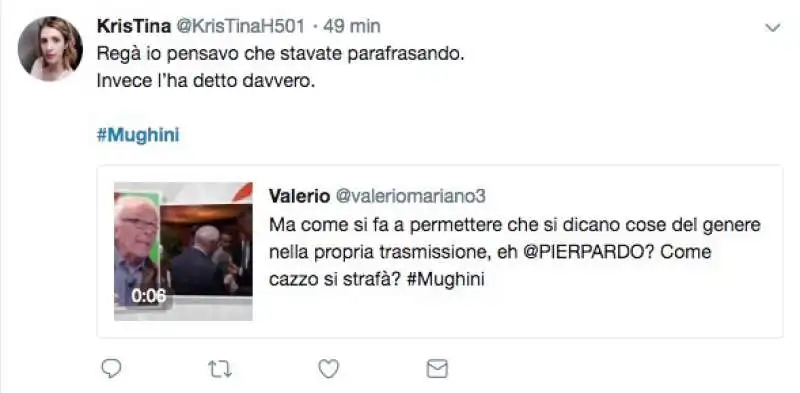 i tweet contro mughini per le parole su stupro e rapporto non consenziente  6