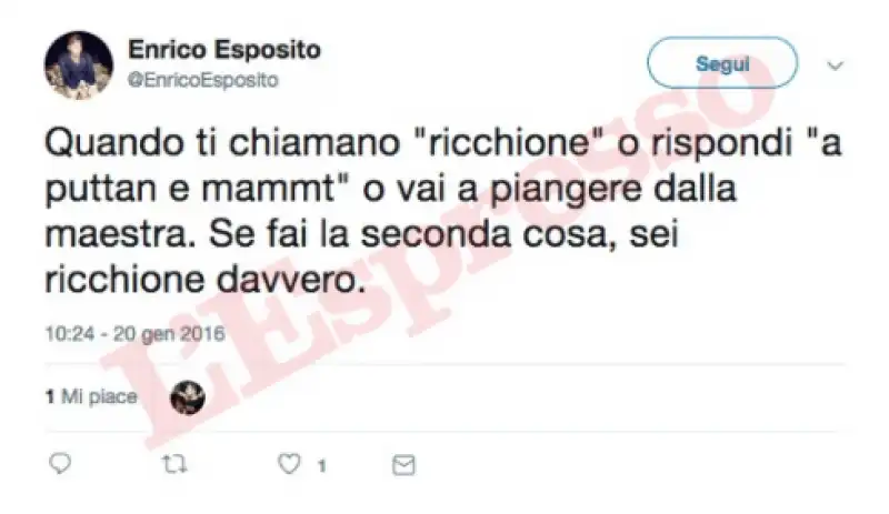 i tweet sessisti di enrico esposito 2