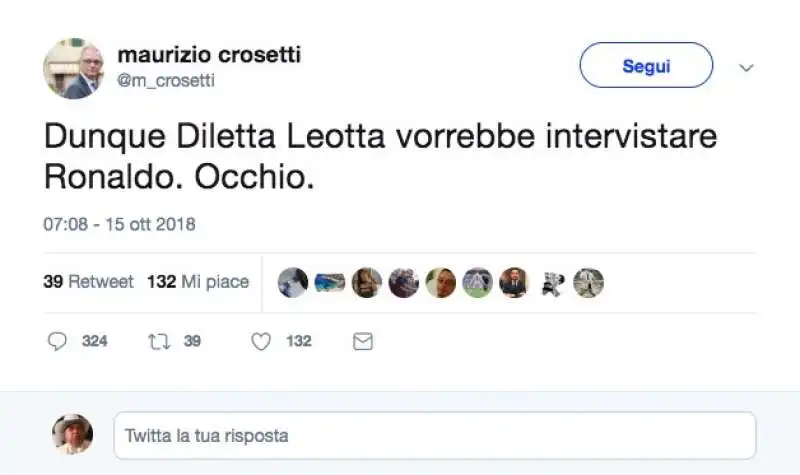 IL TWEET DI MAURIZIO CROSETTI 