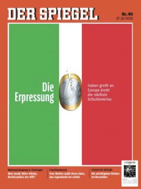 LA COPERTINA DELLO SPIEGEL CONTRO LA MANOVRA ITALIANA