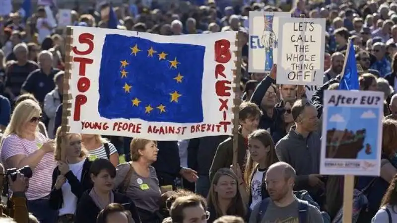 LONDRA - MANIFESTANTI CONTRARI ALLA BREXIT      