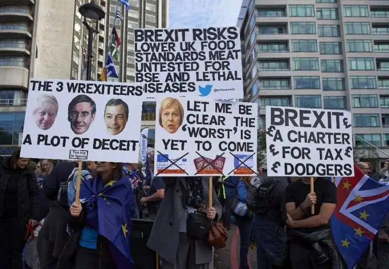 LONDRA - MANIFESTANTI CONTRARI ALLA BREXIT    