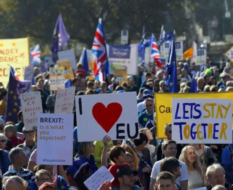 LONDRA - MANIFESTANTI CONTRARI ALLA BREXIT   