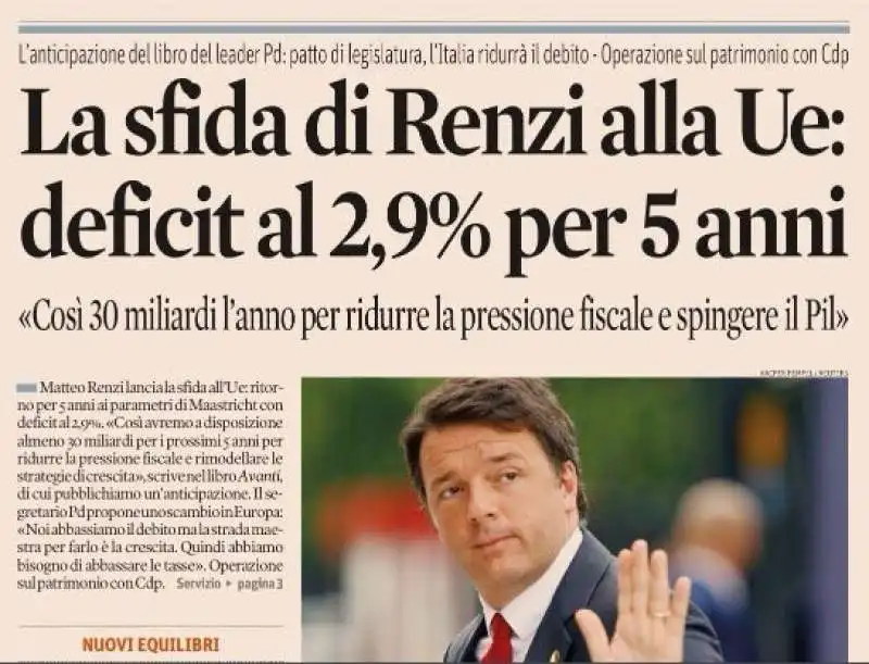 MATTEO RENZI E IL DEFICIT