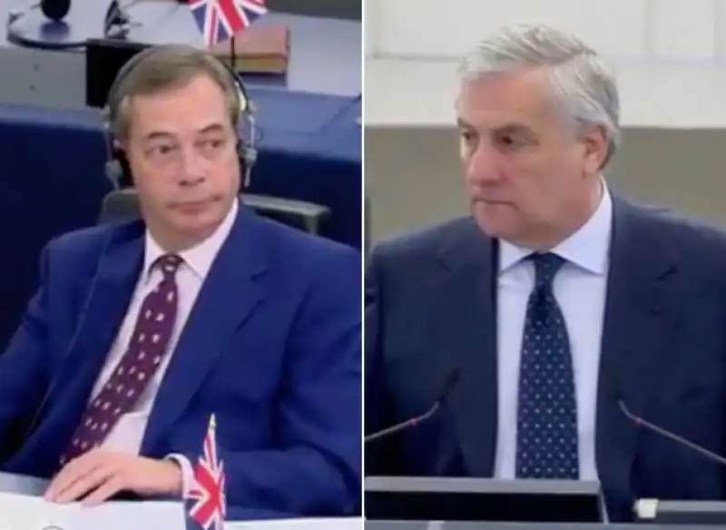 TAJANI E LO SGUARDO IN CAGNESCO A FARAGE 