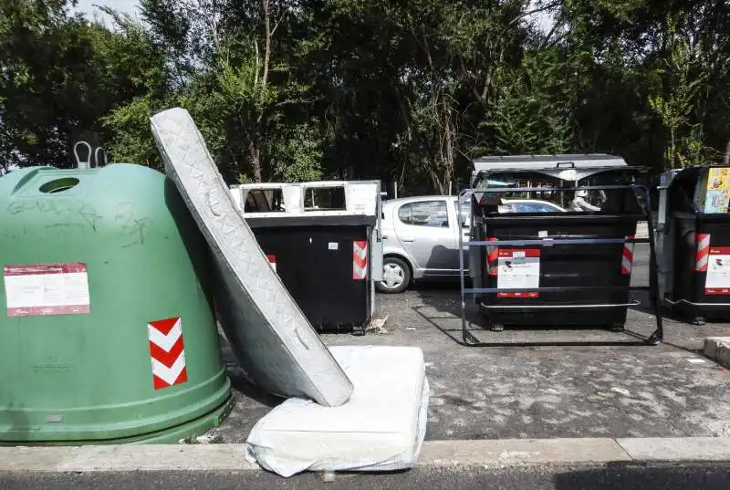 cassonetti ricolmi di rifiuti a roma 31