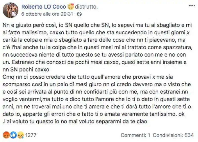 cosa scriveva roberto lo coco prima di strangolare giulia lazzari 