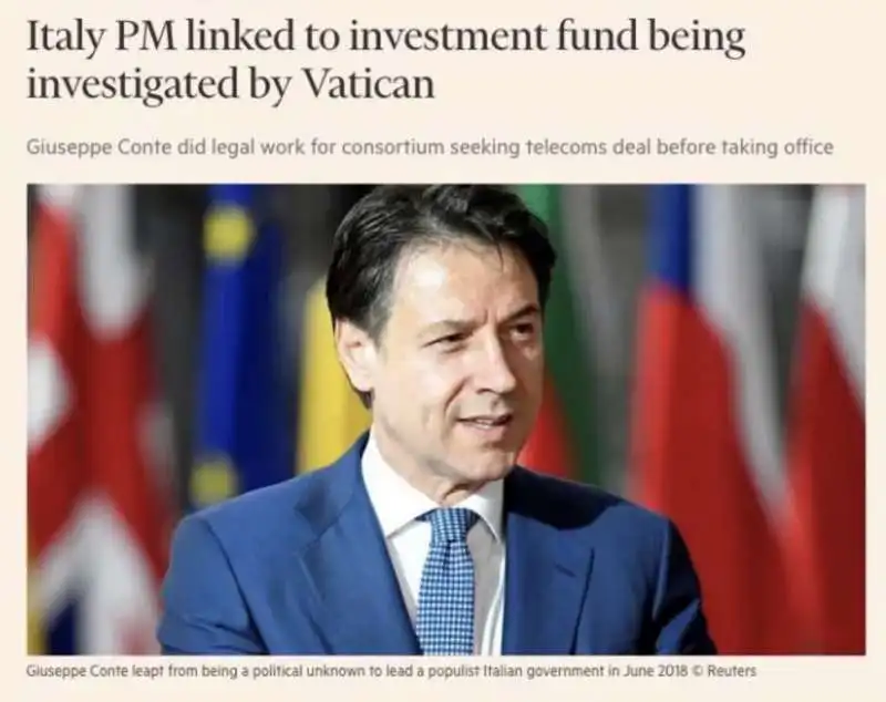 L'ARTICOLO DEL FINANCIAL TIMES SULLA CONSULENZA DI GIUSEPPE CONTE A MINCIONE