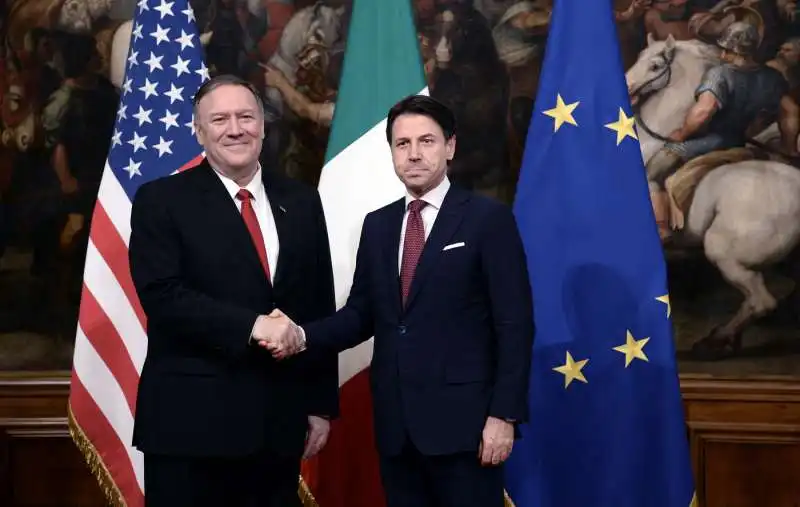 mike pompeo e giuseppe conte 3