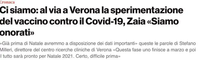 2021! Titolo sul vaccino Spallanzani da Padova Oggi