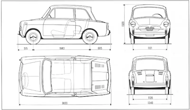 bianchina berlina quattro posti