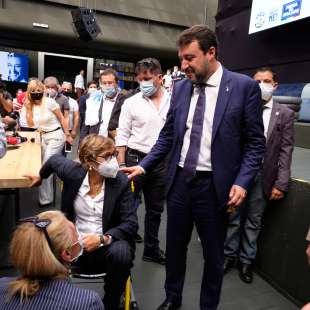 giulia bongiorno matteo salvini conferenza stampa dopo l'udienza sul caso gregoretti