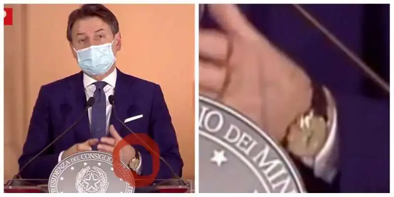 il giallo dell orologio di conte durante la conferenza stampa