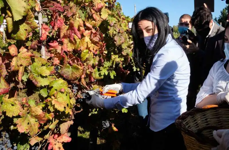 lucia azzolina a frosinone per la vendemmia