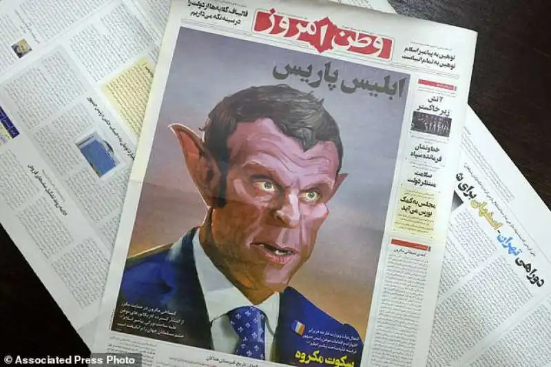 macron sui giornali iraniani