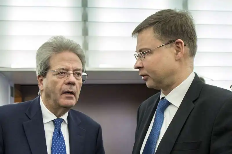 paolo gentiloni valdis dombrovskis 