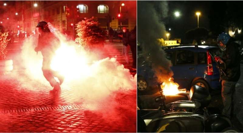 scontri a piazza del popolo forza nuova e ultras contro le misure anti covid 4