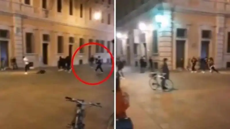 SPARI IN PIAZZA A REGGIO EMILIA