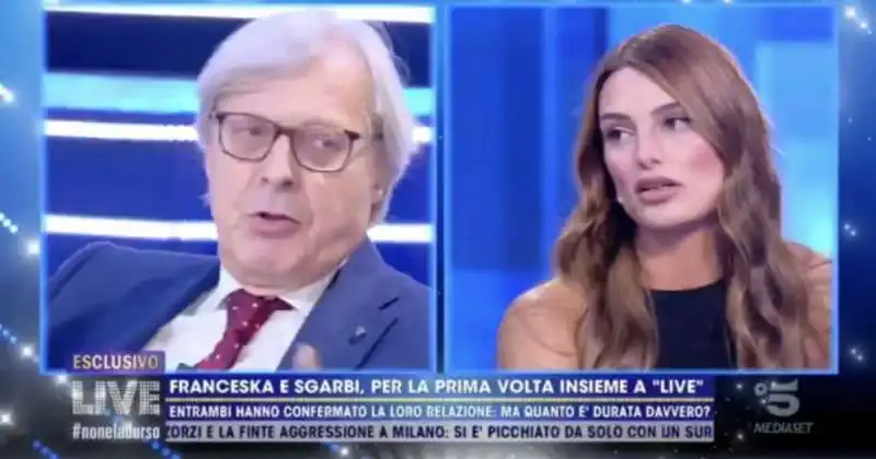 vittorio sgarbi e franceska pepe a live   non e' la d urso