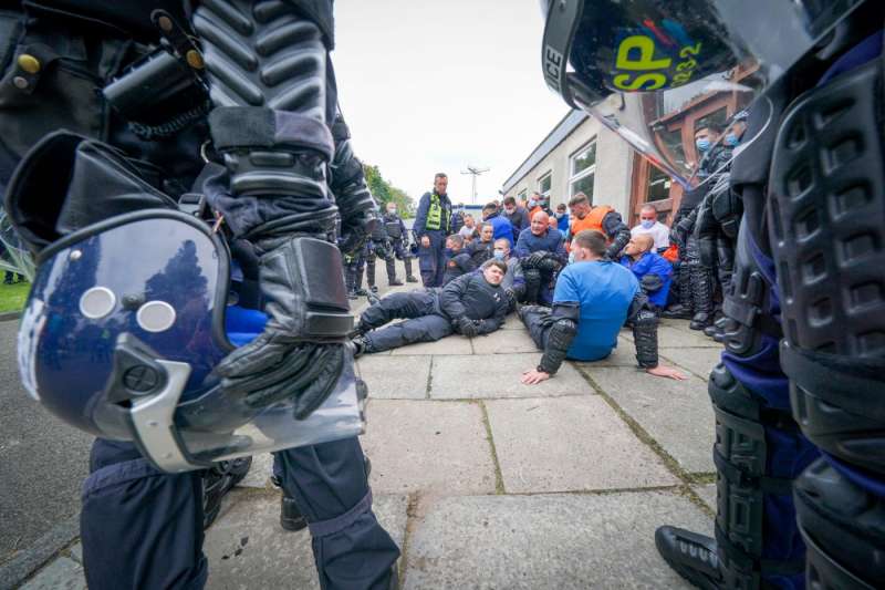 addestramento della polizia scozzese per la cop26 di glasgow 3