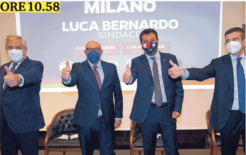 ANTONIO TAJANI LUCA BERNARDO MATTEO SALVINI MAURIZIO LUPI