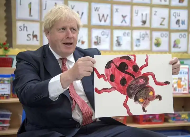 boris johnson mostra il suo talento con la pittura