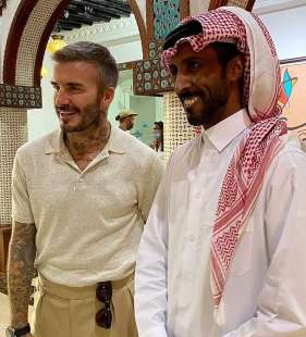 David Beckham al Souq Waqif Art Center in Qatar