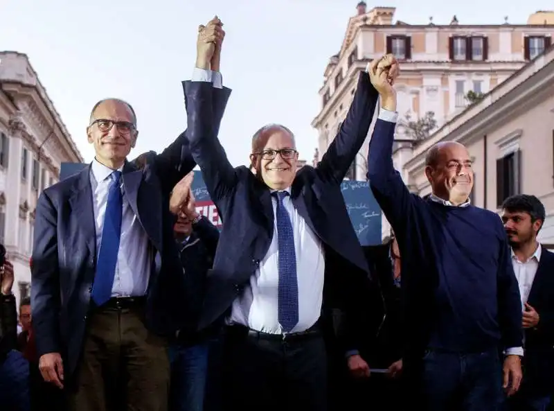 enrico letta   roberto gualtieri   nicola zingaretti  