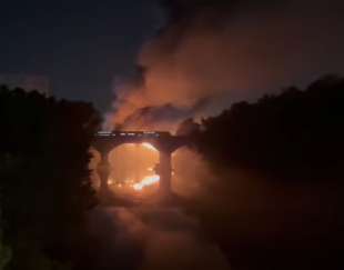 incendio al ponte di ferro di roma ostiense 3