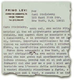 LA LETTERA INVIATA DA PRIMO LEVI A SAUL STEINBERG NEL 1985