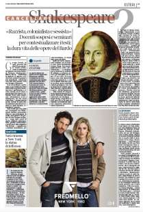 la pagina del corriere della sera su shakespeare colonialista