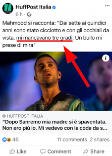 Mahmood e i gradi su Huffington Post