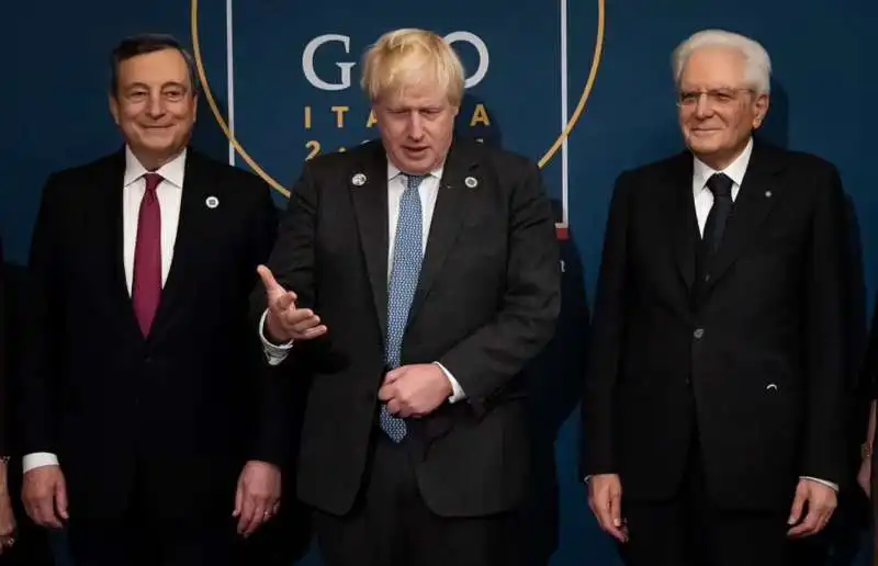 MARIO DRAGHI BORIS JOHNSON SERGIO MATTARELLA