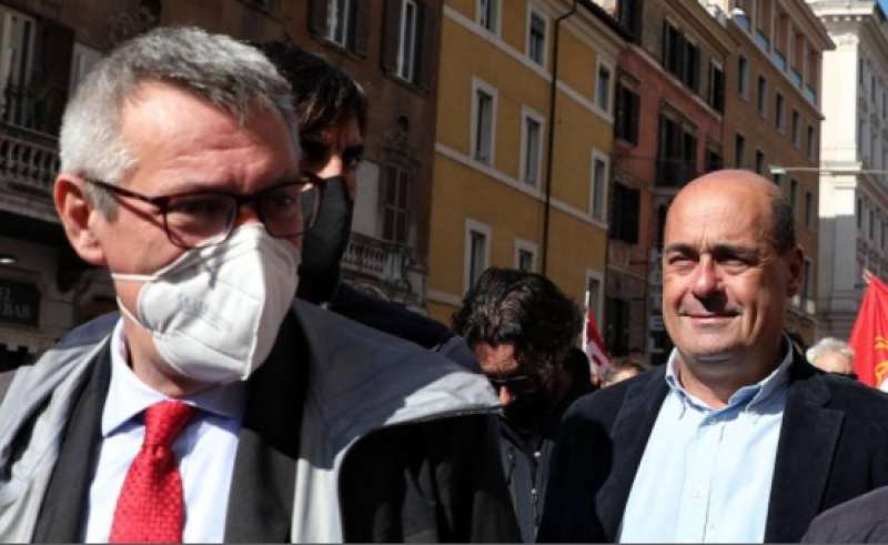 maurizio landini e nicola zingaretti