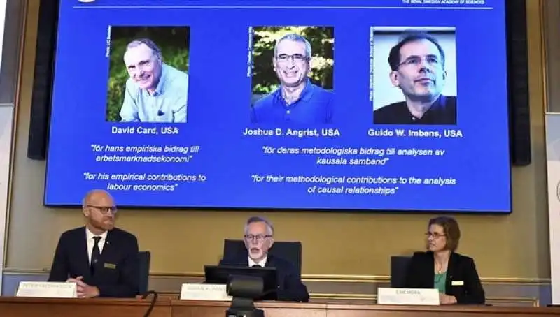 premio nobel per l'economia 2021 a david card, joshua d. angrist, guido w. imbens 2