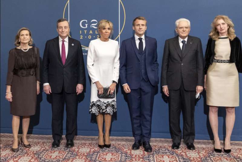 serena cappello mario draghi brigitte e emmanuel macron sergio e laura mattarella