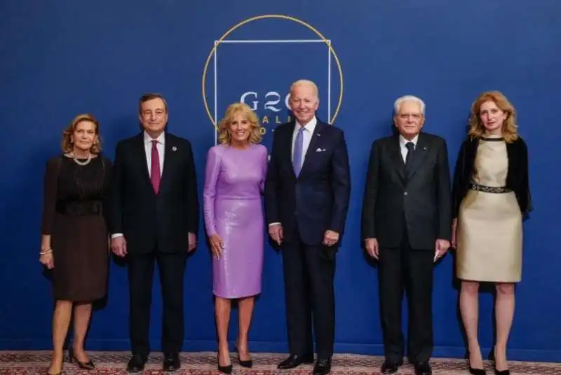 serena cappello mario draghi - jill e joe biden - sergio e laura mattarella